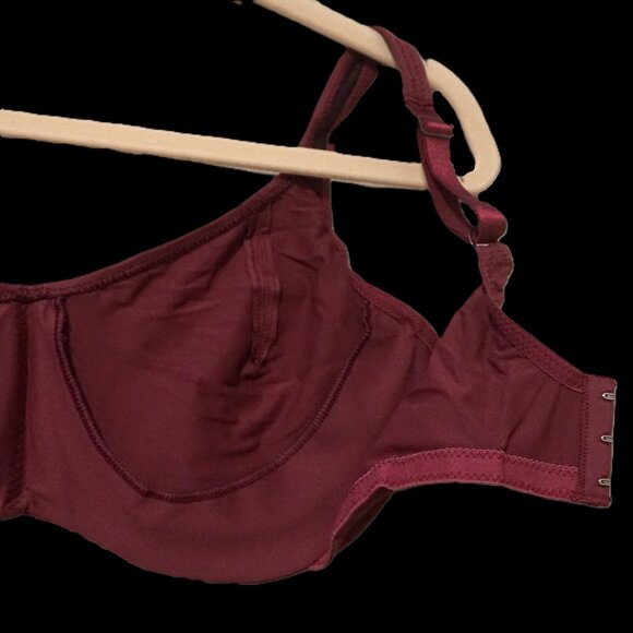Fredrick’s of Hollywood Burgandy Smooth Microfiber Bra Style #51147 Size 36F - Picture 4 of 7